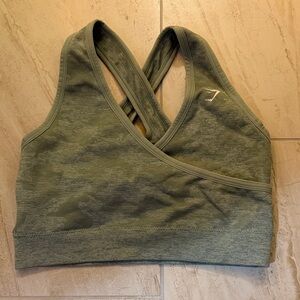 Gymshark Sage Green Cross-Back Sports Bra